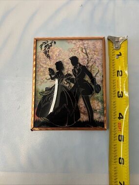 Victorian Silhouette Decorative Plaque in Black and Copper